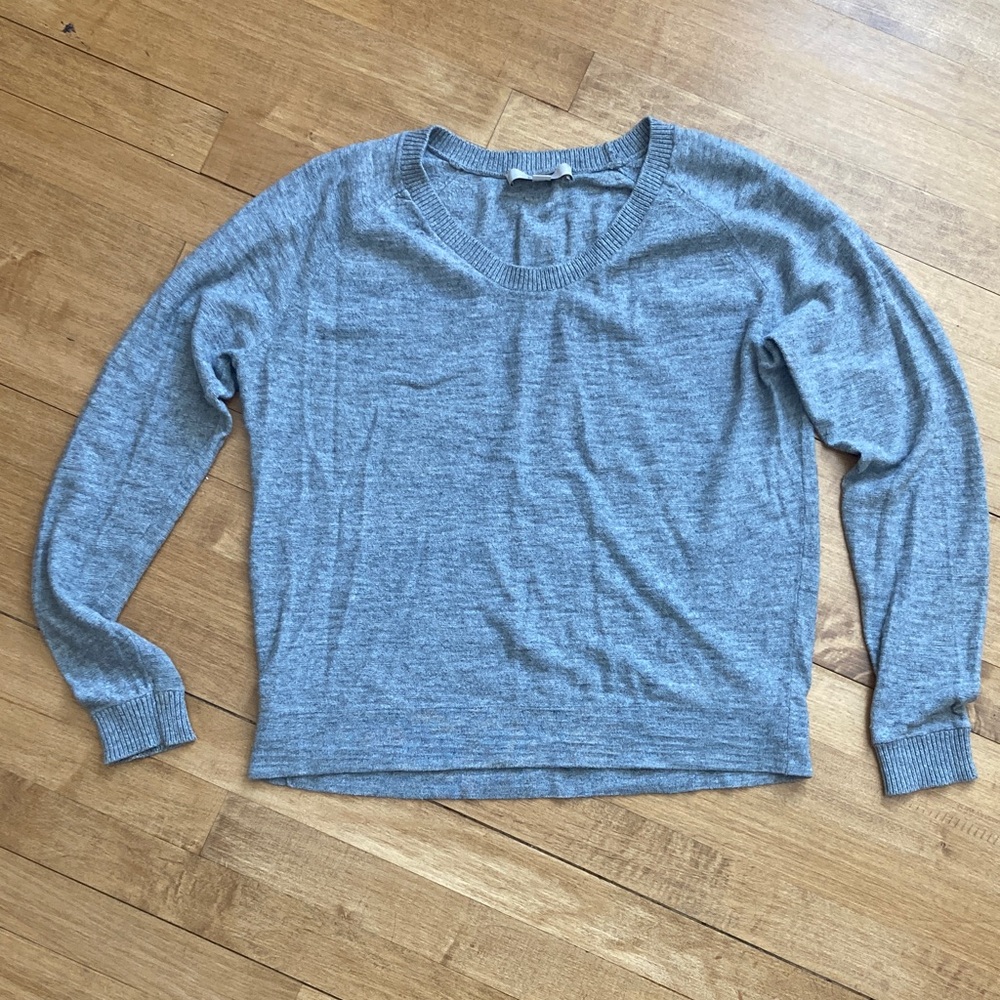 LOFT Heather Gray Crewneck Sweater